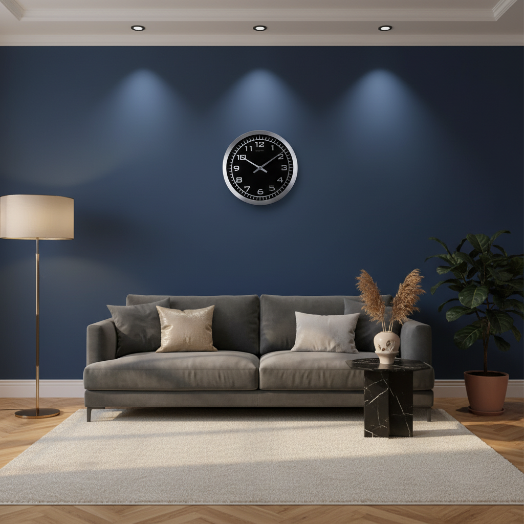 Wanduhr Schwarz Aluminium Bahnhofsuhr 25cm