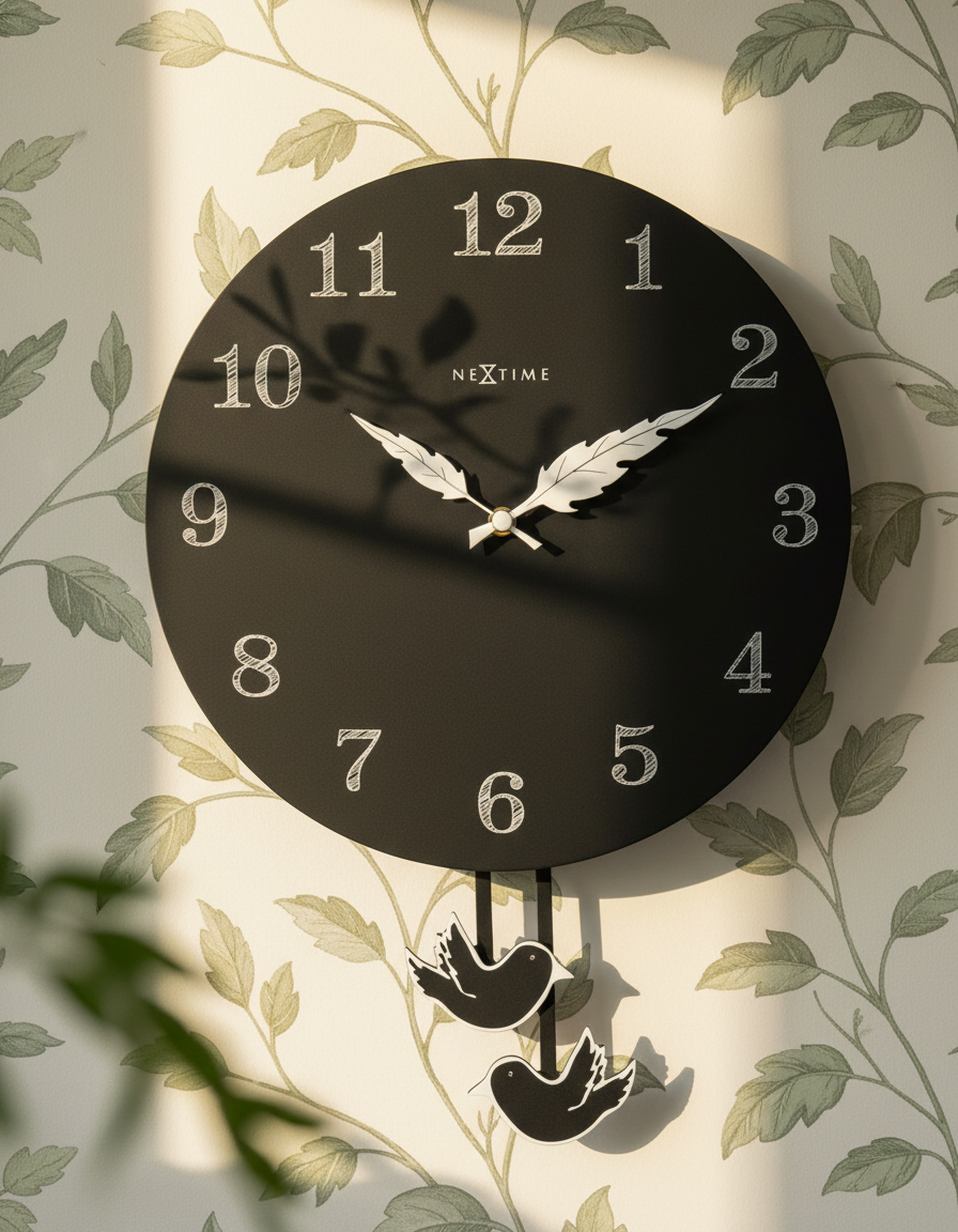 Wanduhr mit Pendel Wingbird
