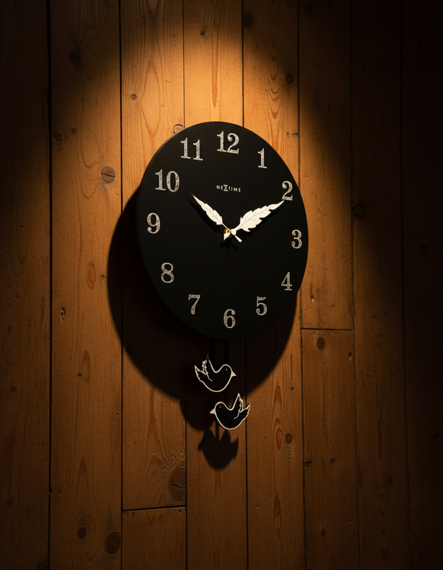 Wanduhr mit Pendel Wingbird