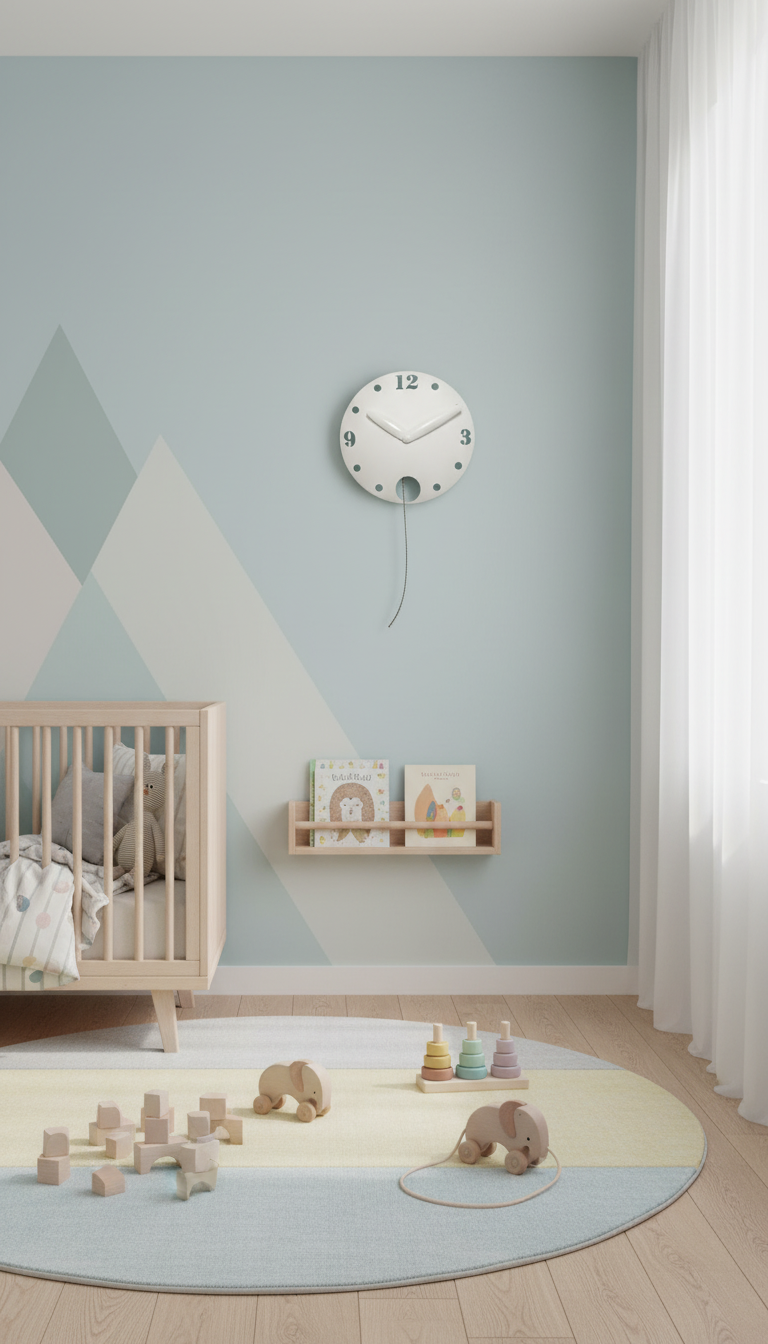 Waggle Wanduhr mit Pendel Weiß