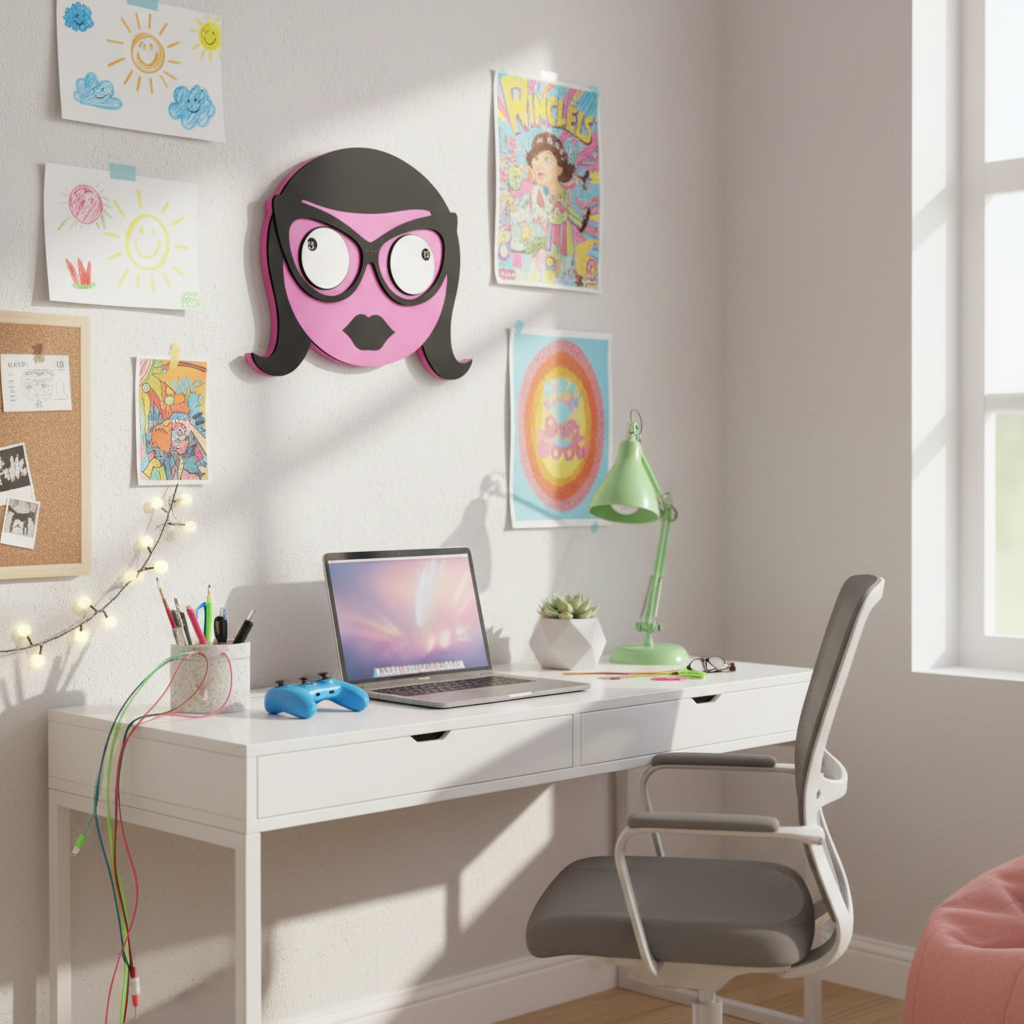 Wanduhr Ms.Spectacles Pink