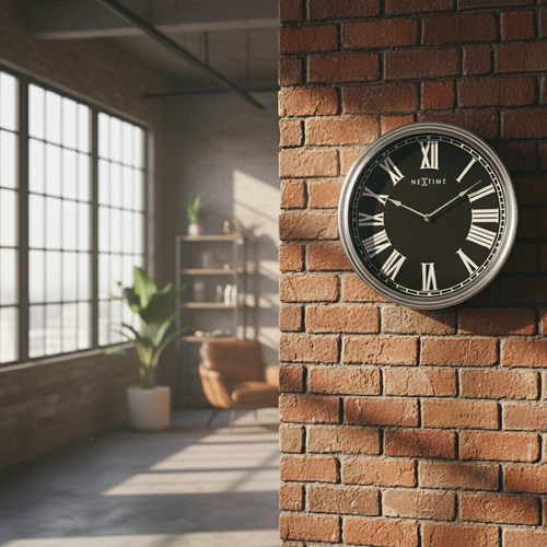 3D Wanduhr Houdini schwarz-grau